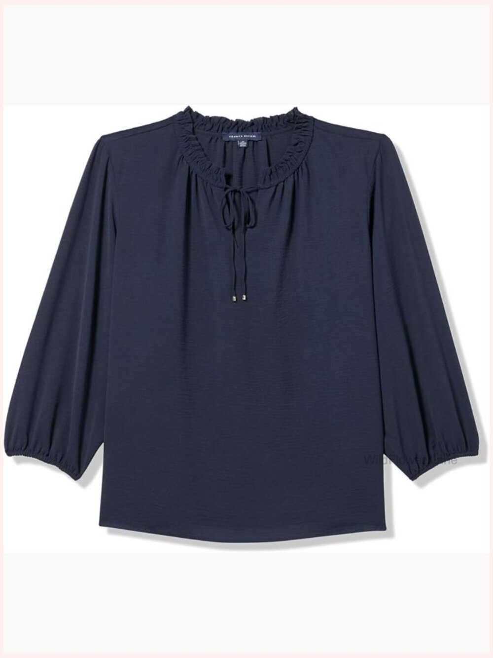 Long Sleeve Tie Neck Blouse Button Down Shirt Work Top
